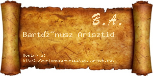 Bartánusz Arisztid névjegykártya